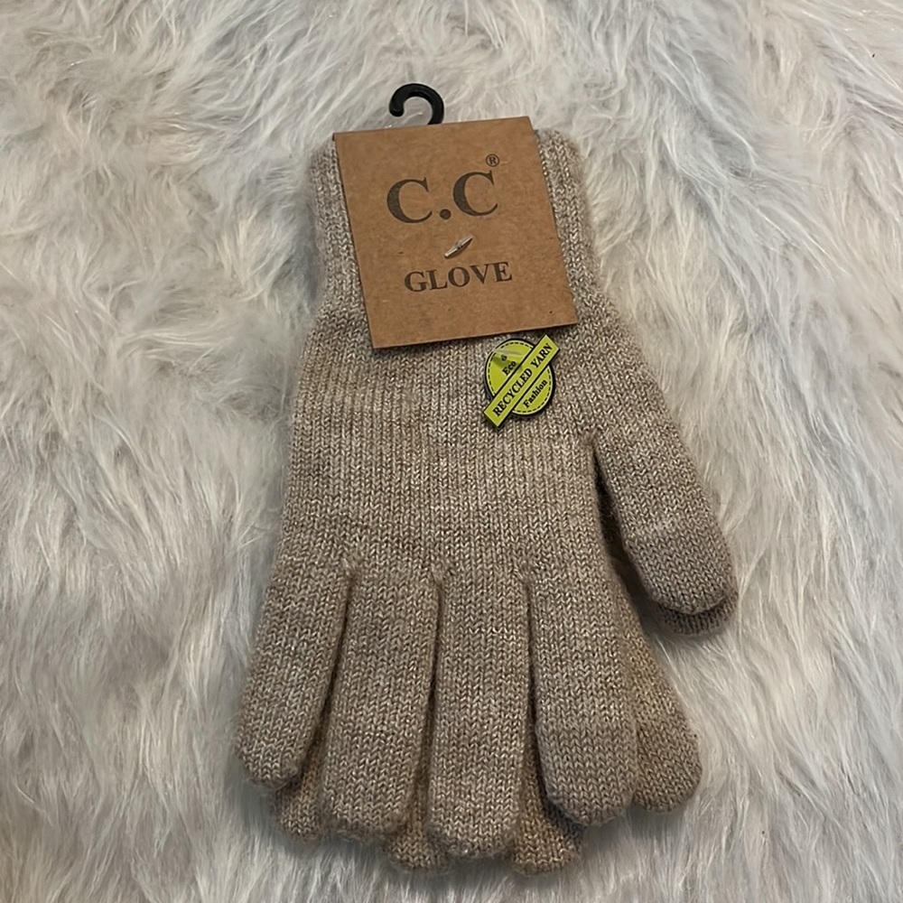C.C Beige Knitted Glove - Picture 1 of 2